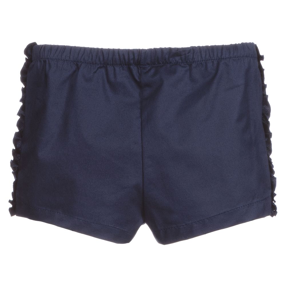 Il Gufo-Girls Blue Cotton Shorts | Childrensalon Outlet