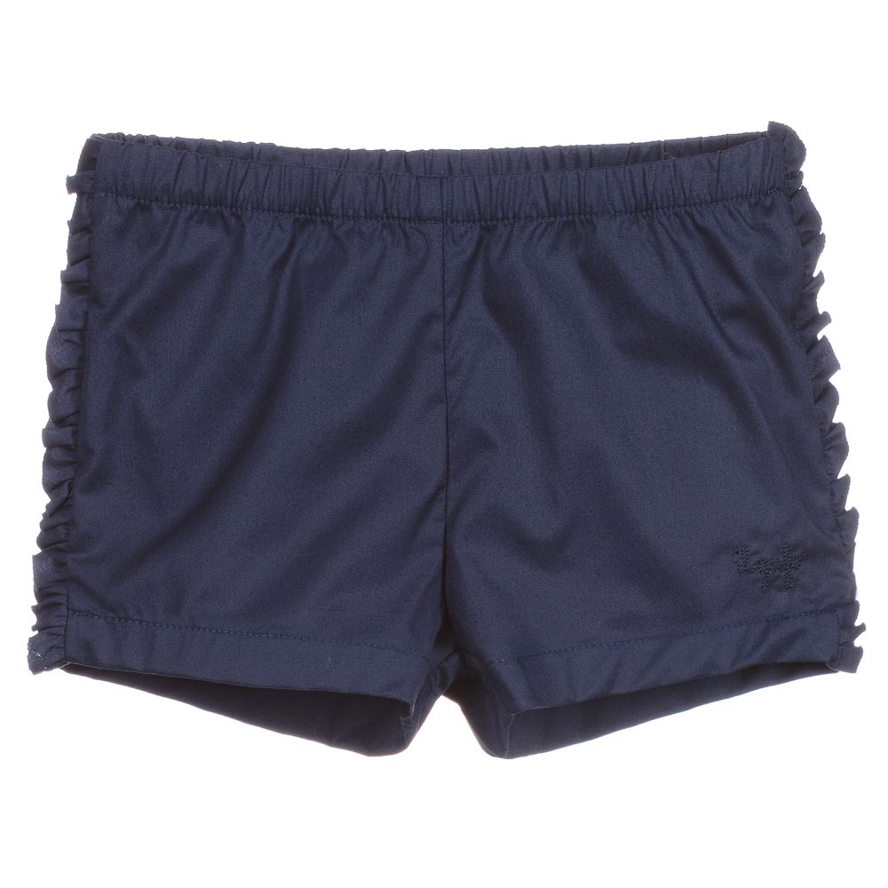 Il Gufo-Girls Blue Cotton Shorts | Childrensalon Outlet