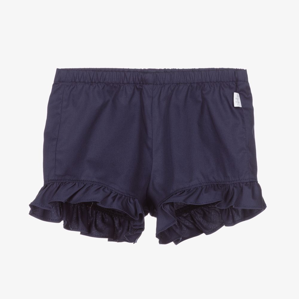 Il Gufo - Girls Blue Cotton Shorts | Childrensalon