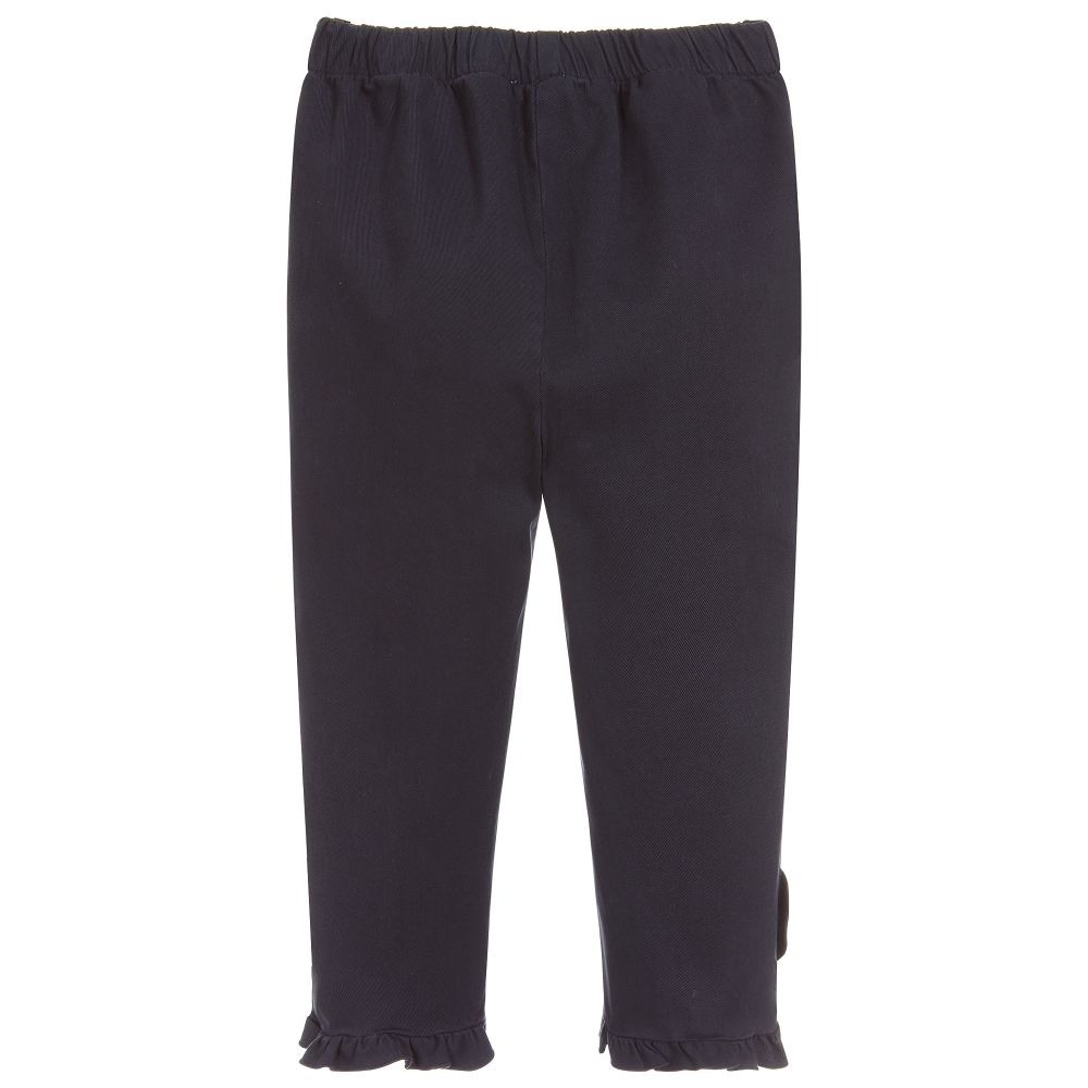 Il Gufo-Girls Blue Cotton Trousers | Childrensalon Outlet