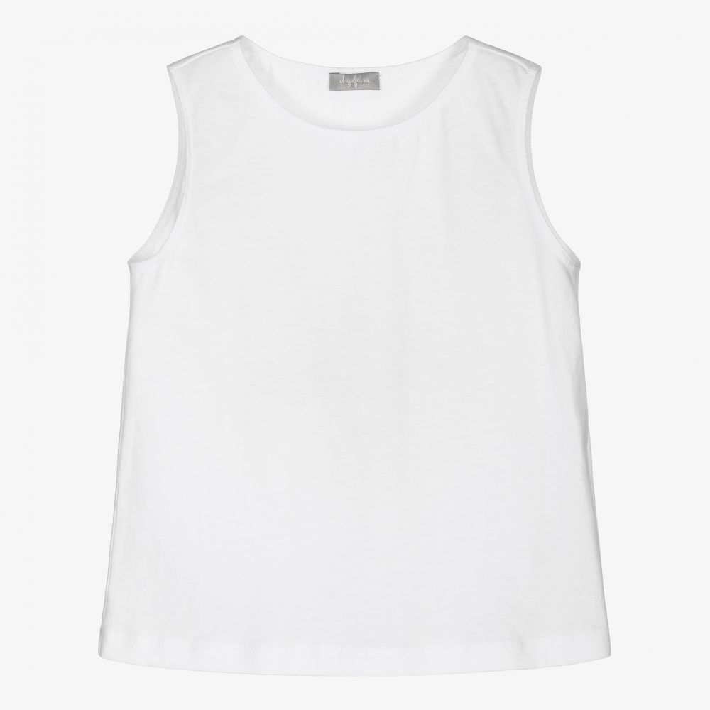 Il Gufo-توب قطن وتول لون أزرق باهت للبنات | Childrensalon Outlet