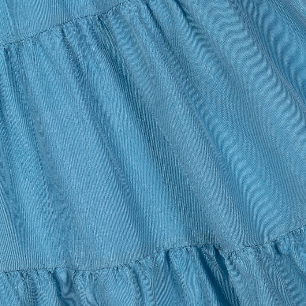 Il Gufo-Girls Blue Cupro Dress | Childrensalon Outlet