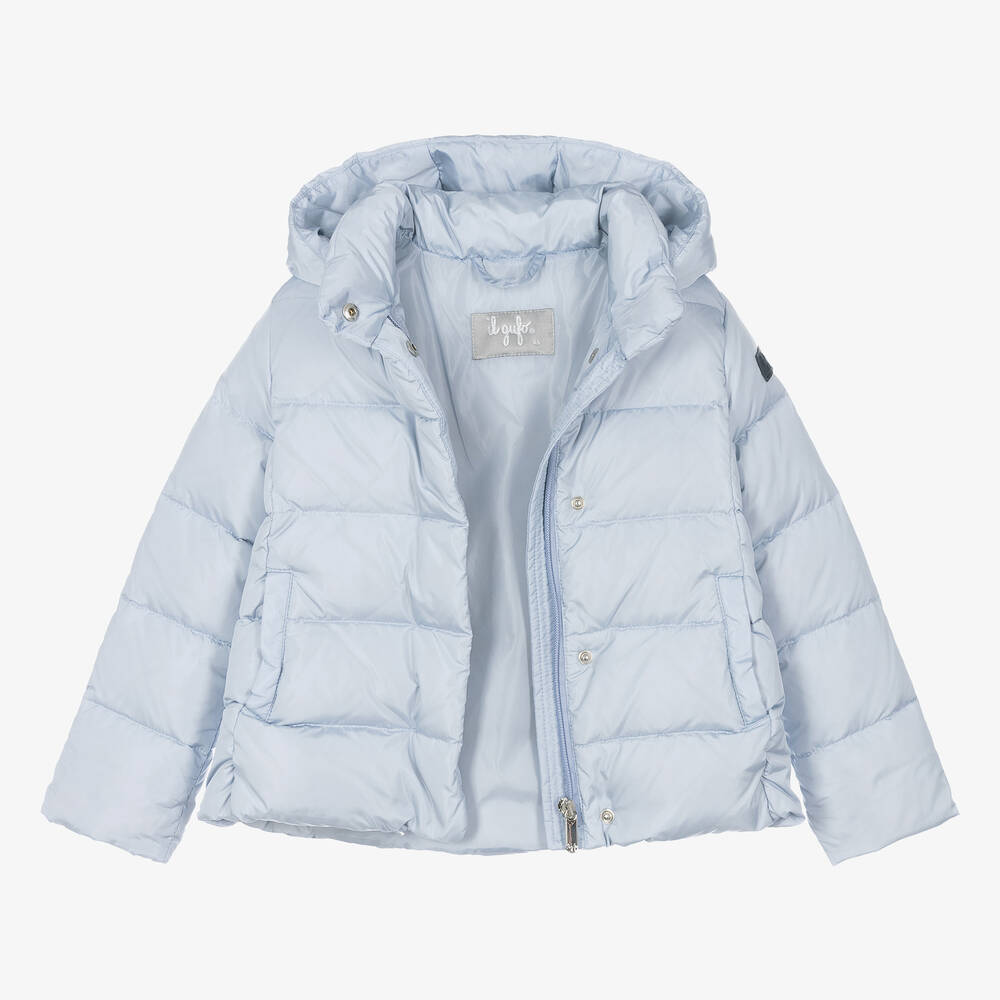 Il Gufo-Girls Blue Down Puffer Jacket | Childrensalon Outlet
