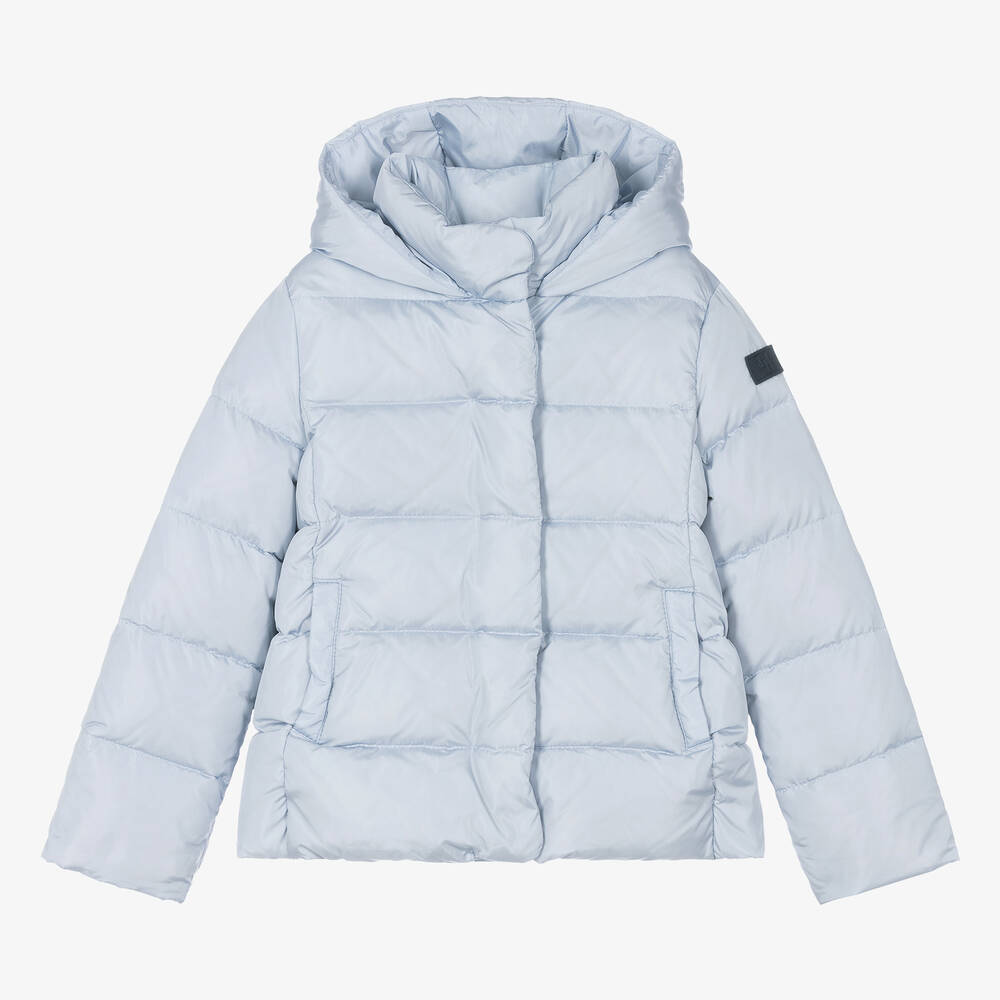 Il Gufo - Girls Blue Down Puffer Jacket | Childrensalon