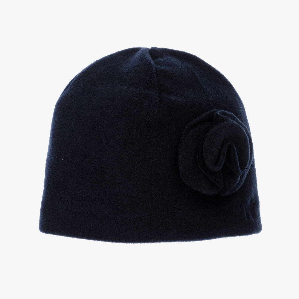 Il Gufo - Girls Blue Fleece Beanie Hat | Childrensalon