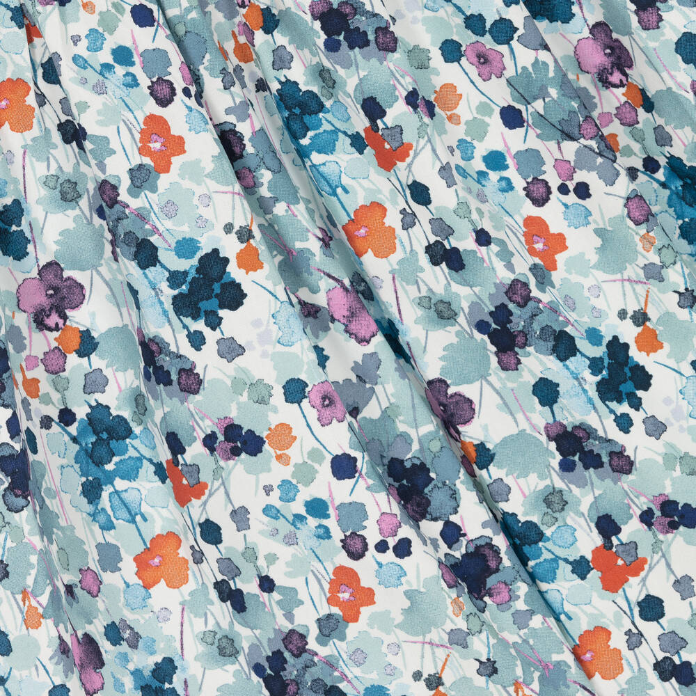 Il Gufo-Girls Blue Floral Cotton Dress | Childrensalon Outlet