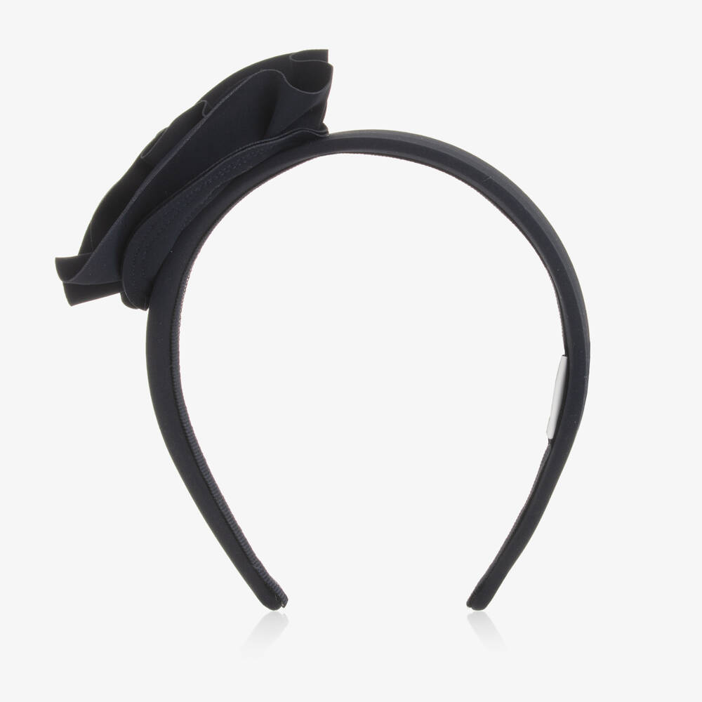 إيل غوفو-طوق للشعر قطن مزين بوردة لون كحلي للبنات | Childrensalon Outlet