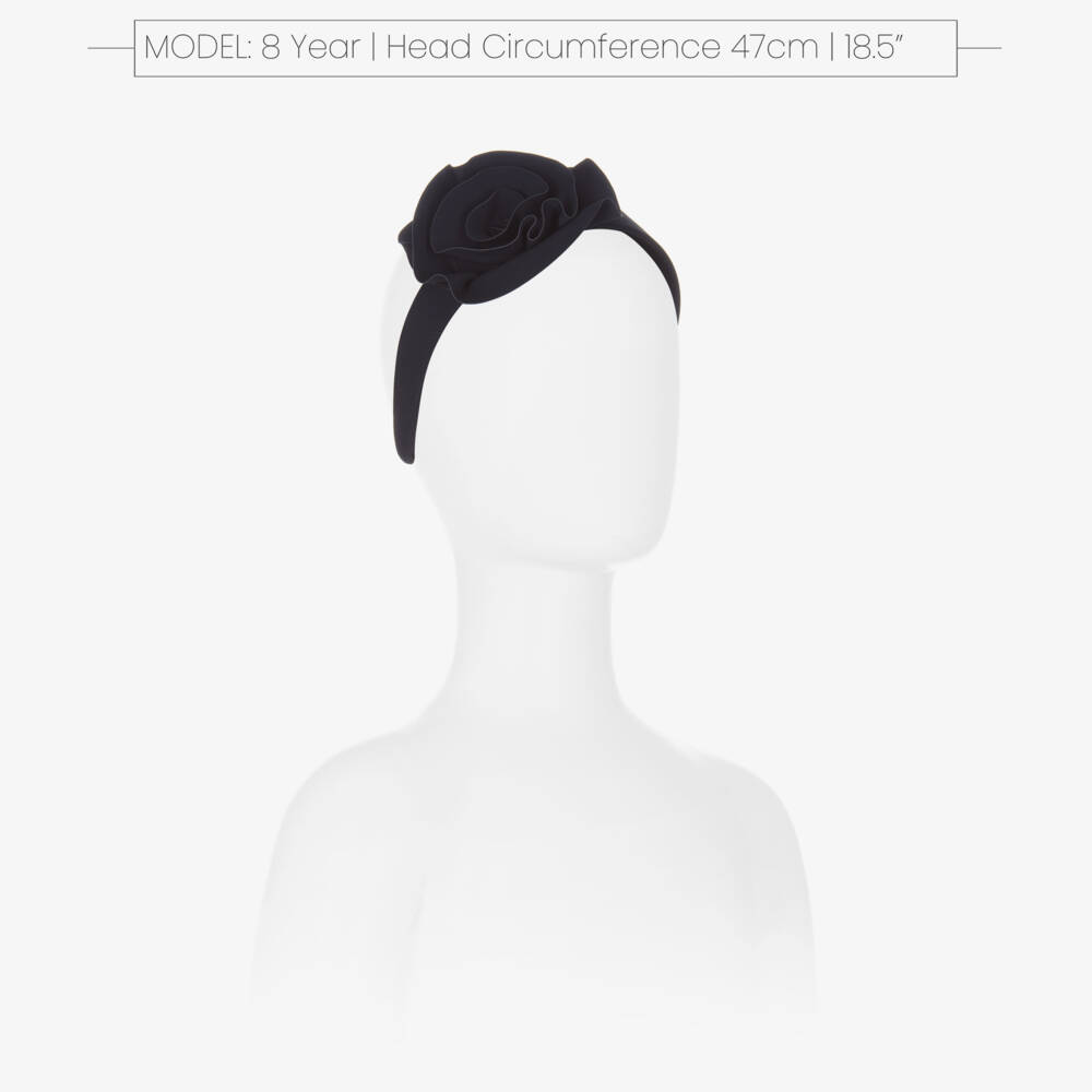 إيل غوفو-طوق للشعر قطن مزين بوردة لون كحلي للبنات | Childrensalon Outlet