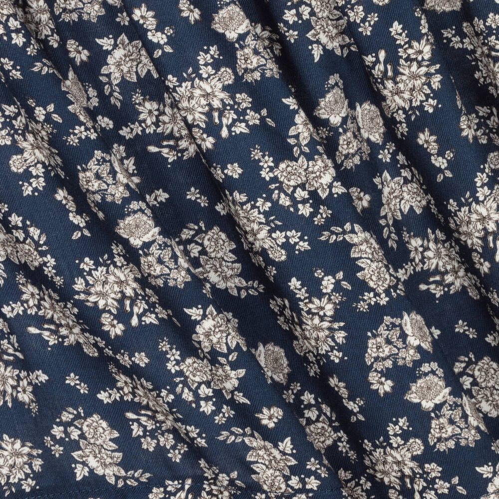 إيل غوفو-فستان فيسكوز لون كحلي بطبعة ورود | Childrensalon Outlet