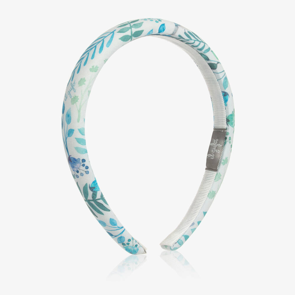 Il Gufo-Girls Blue Floral Hairband | Childrensalon Outlet