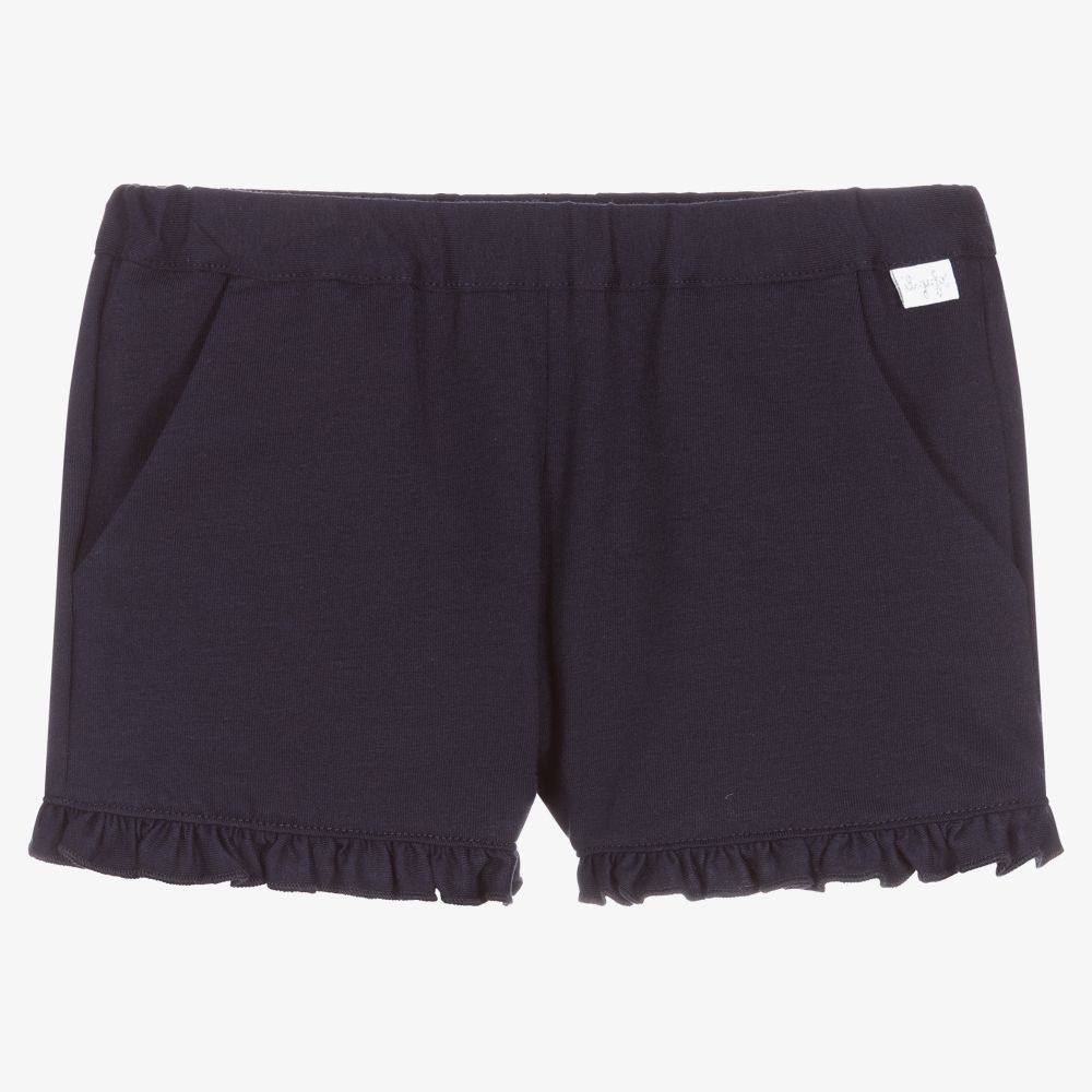 Il Gufo-Girls Blue Frill Shorts | Childrensalon Outlet