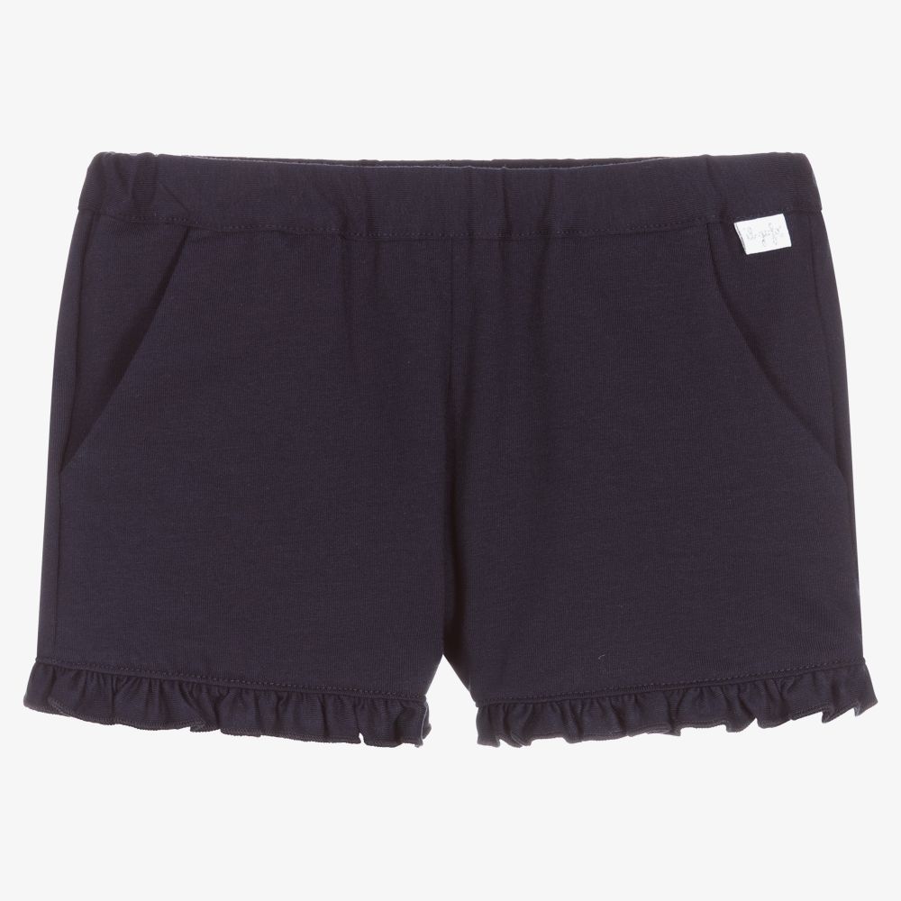 Il Gufo - Girls Blue Frill Shorts | Childrensalon