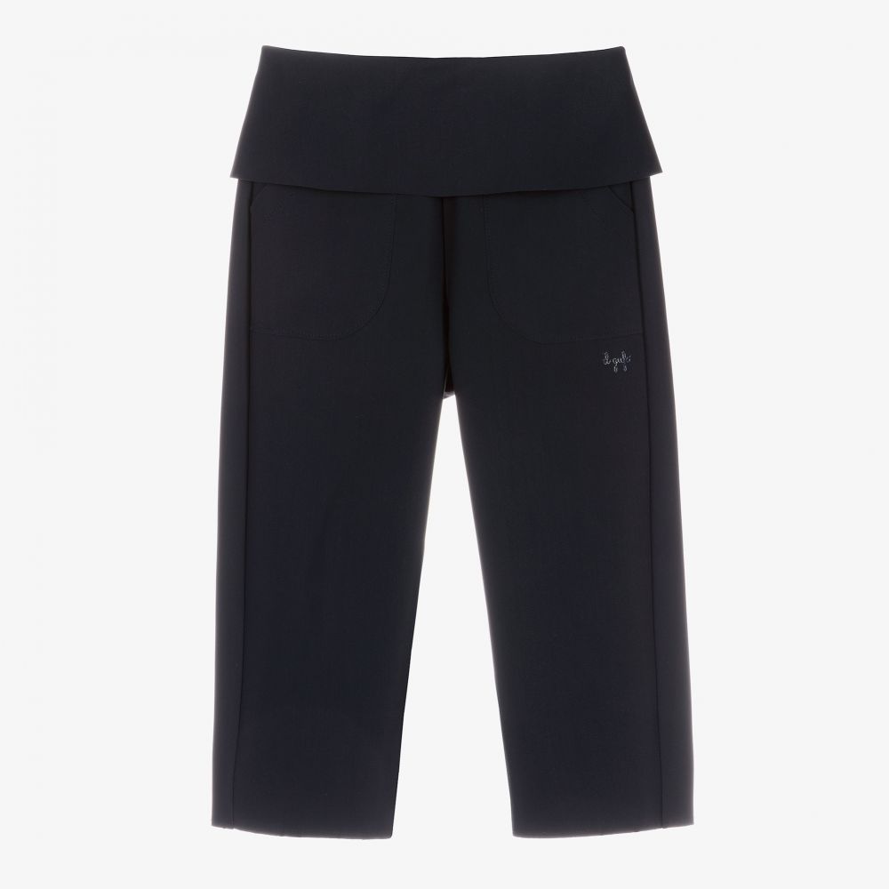 Il Gufo-Girls Blue Jersey Trousers | Childrensalon Outlet