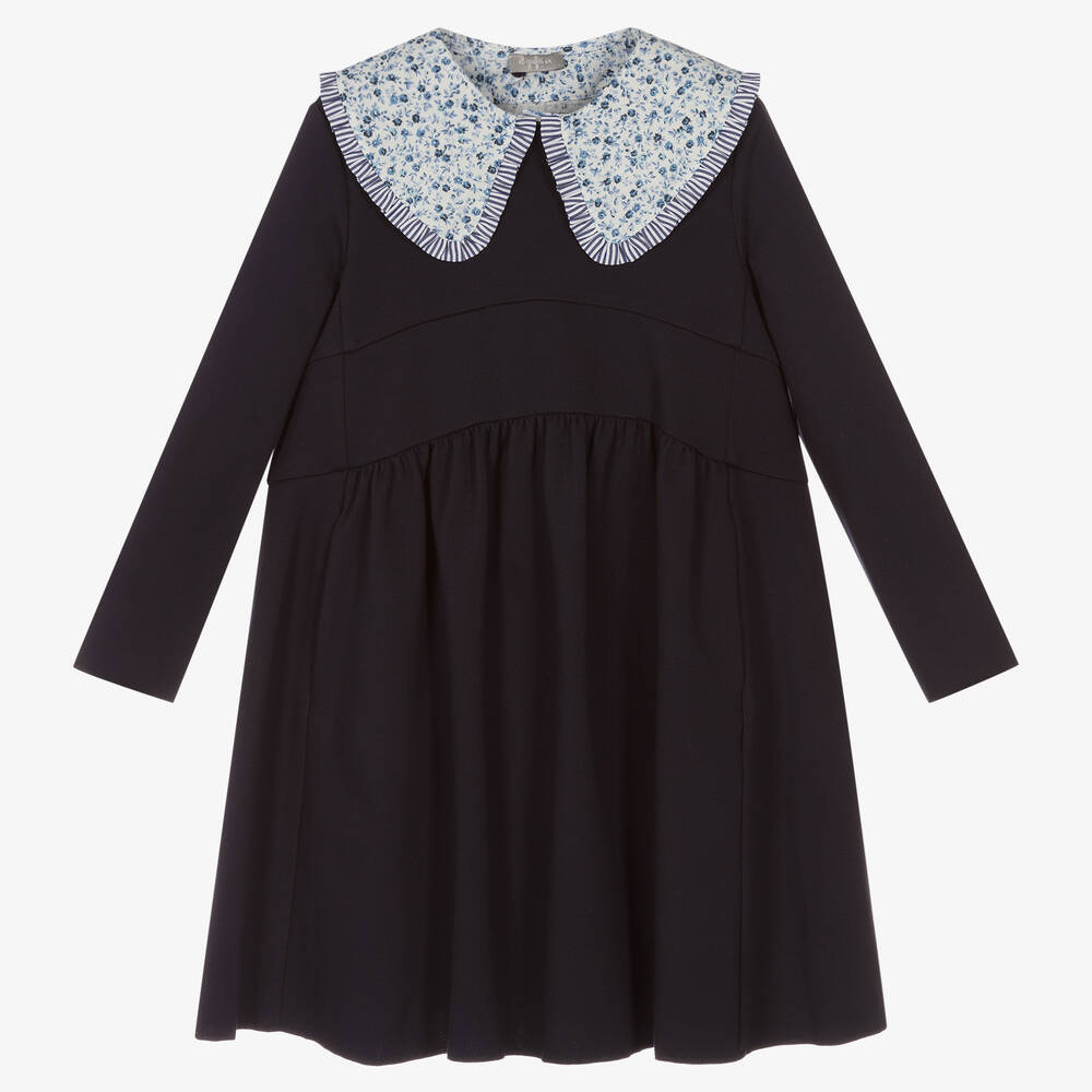 Il Gufo - Girls Blue Milano Jersey Dress | Childrensalon