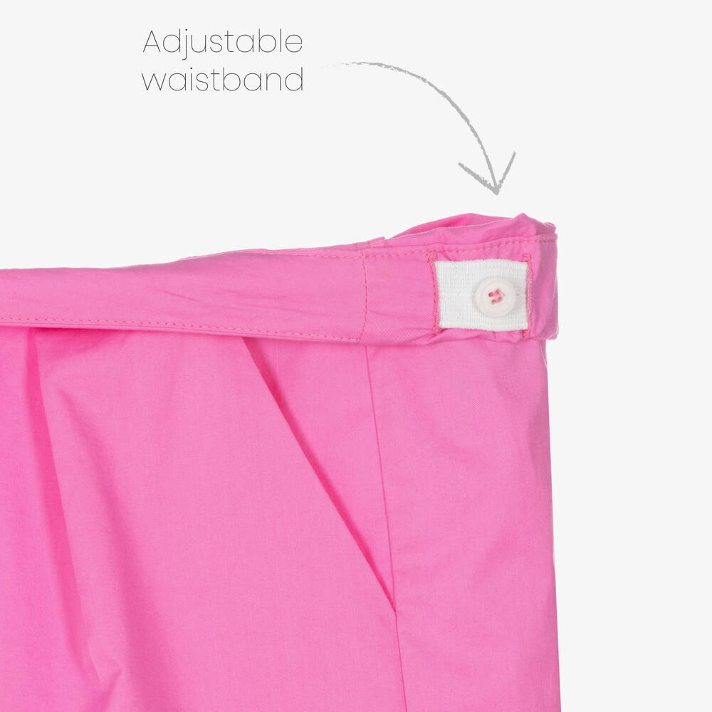 إيل غوفو-طقم شورت قطن بوبلين لون زهري وأزرق للبنات | Childrensalon Outlet