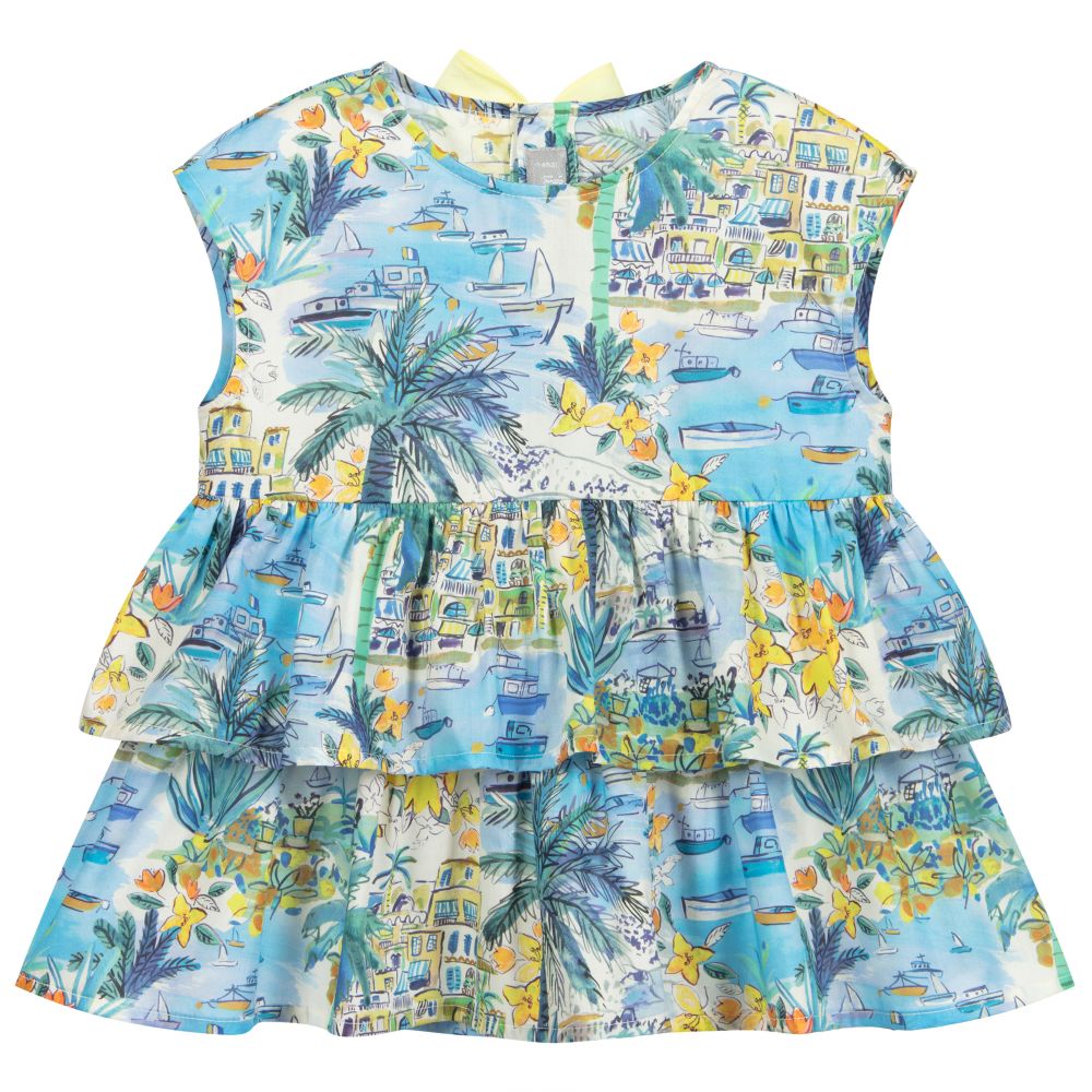 Il Gufo - Blouse bleue Riviera Fille | Childrensalon