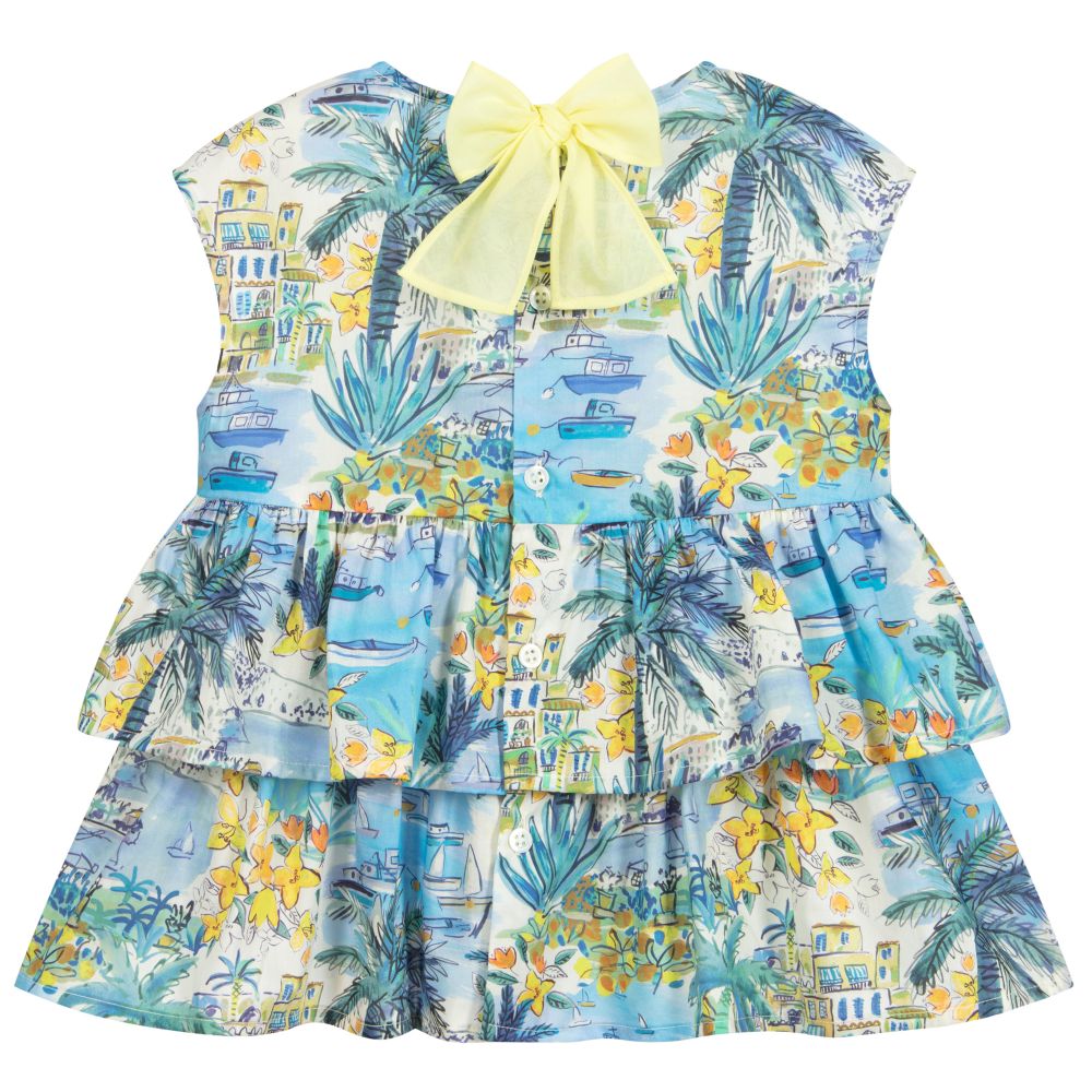 Il Gufo-Girls Blue Riviera Blouse | Childrensalon Outlet