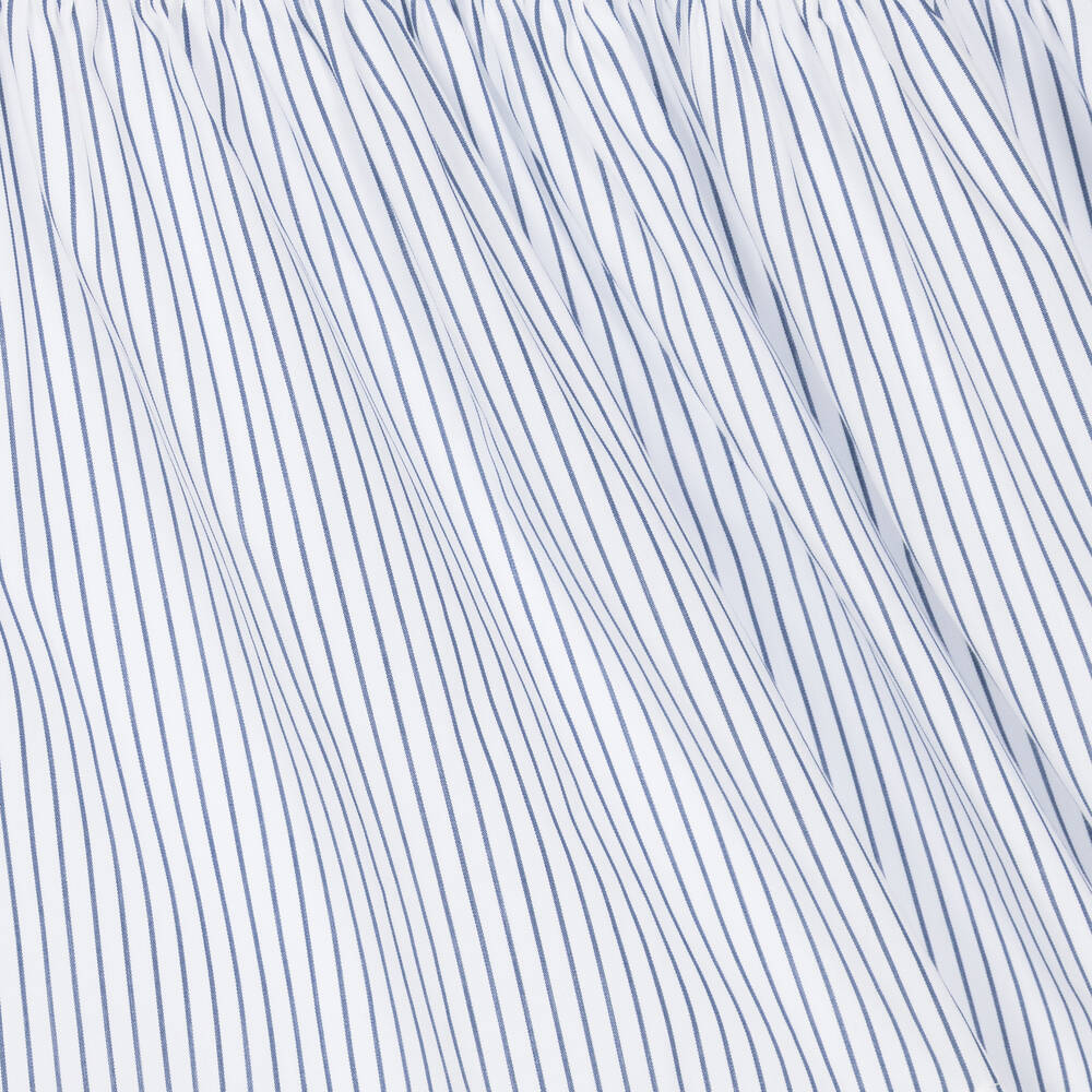 Il Gufo-فستان قميص قطن مقلّم لون أزرق | Childrensalon Outlet