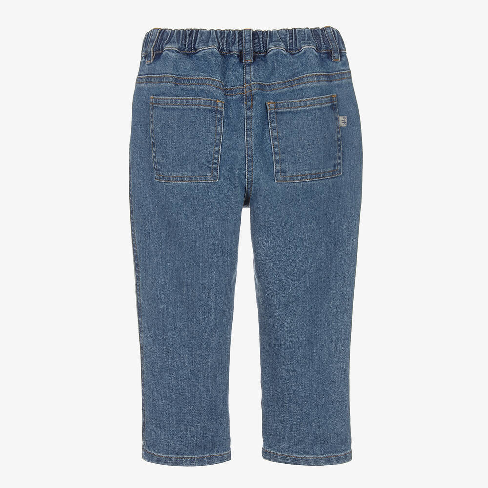 Il Gufo-Girls Blue Tapered Denim Jeans | Childrensalon Outlet