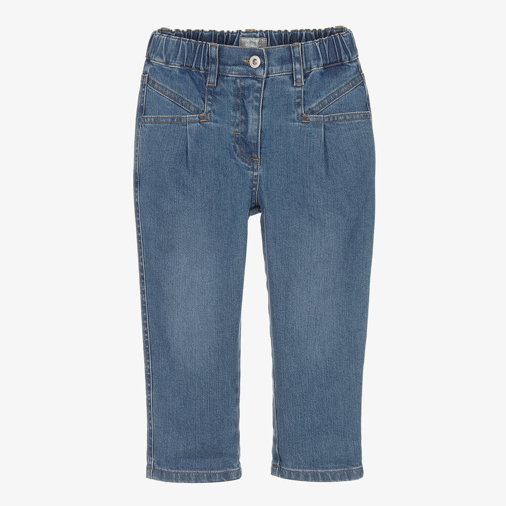 Il Gufo - Girls Blue Tapered Denim Jeans | Childrensalon