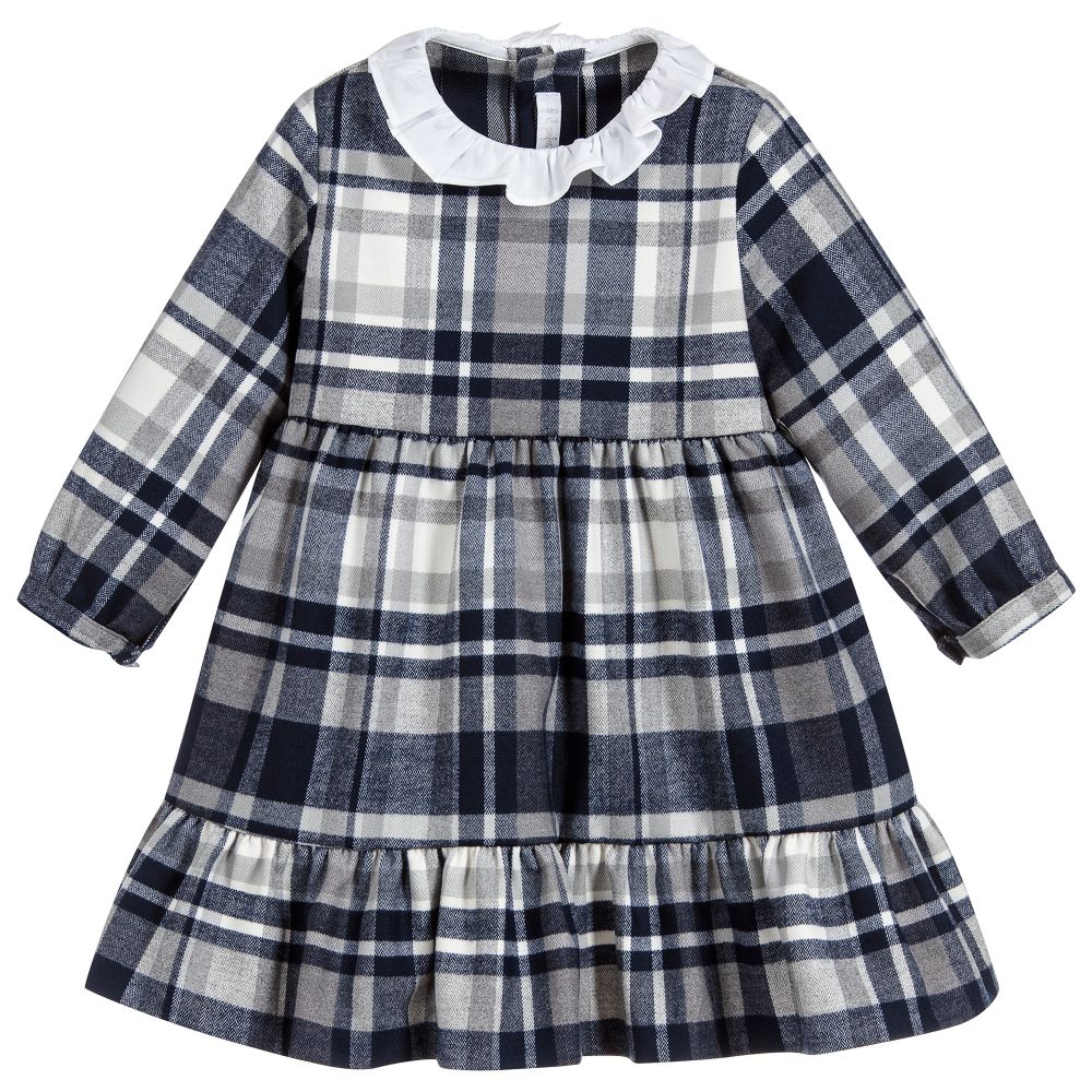 Il Gufo - Girls Blue Tartan Dress | Childrensalon