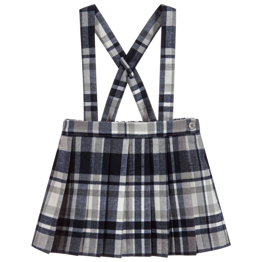 Il Gufo - Girls Blue Tartan Skirt | Childrensalon