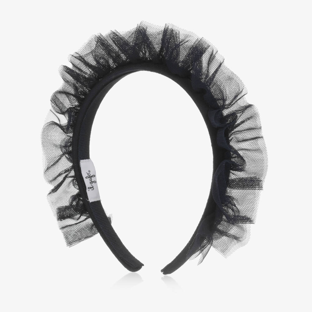 Il Gufo-Girls Blue Tulle Ruffle Headband | Childrensalon Outlet
