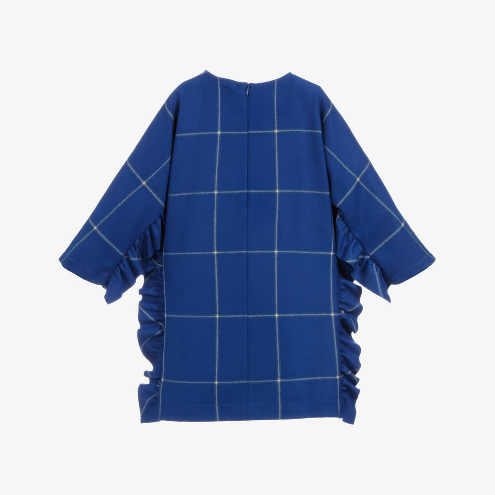 Il Gufo-Girls Blue Viscose Dress | Childrensalon Outlet