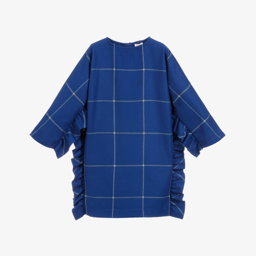 Il Gufo-Girls Blue Viscose Dress | Childrensalon Outlet