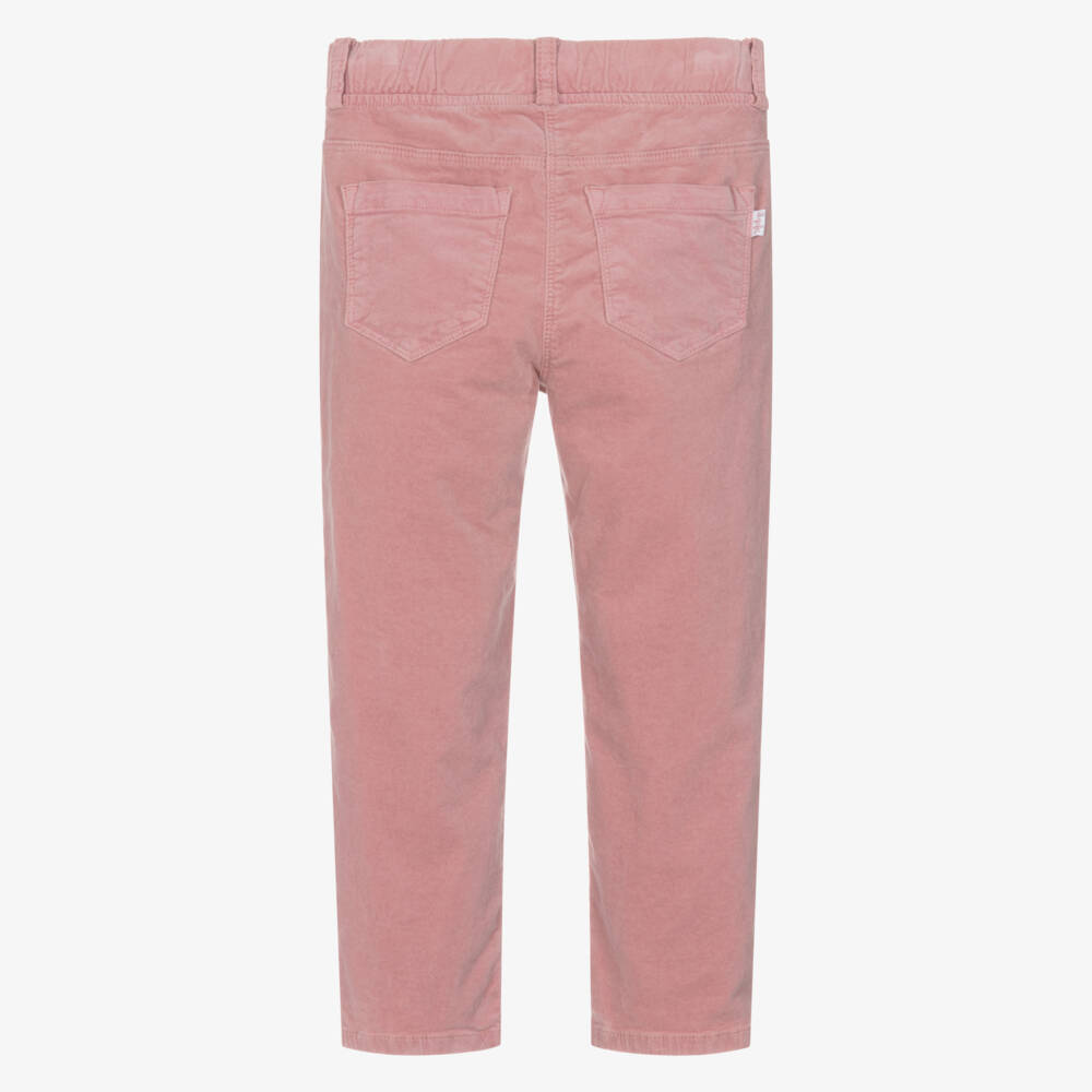 Il Gufo-Girls Blush Pink Felt Cotton Trousers | Childrensalon Outlet