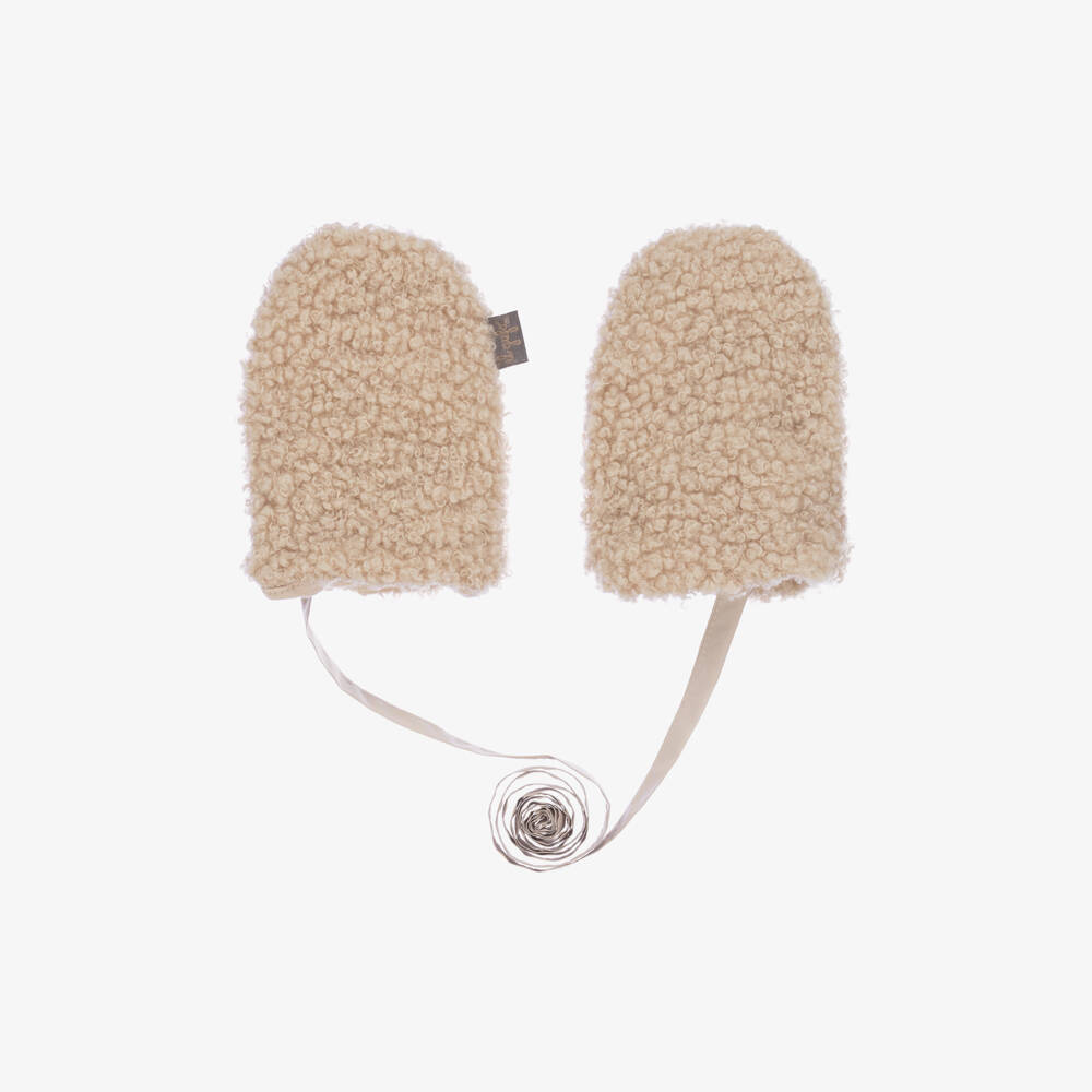Il Gufo-Girls Bouclé Fleece Mittens | Childrensalon Outlet