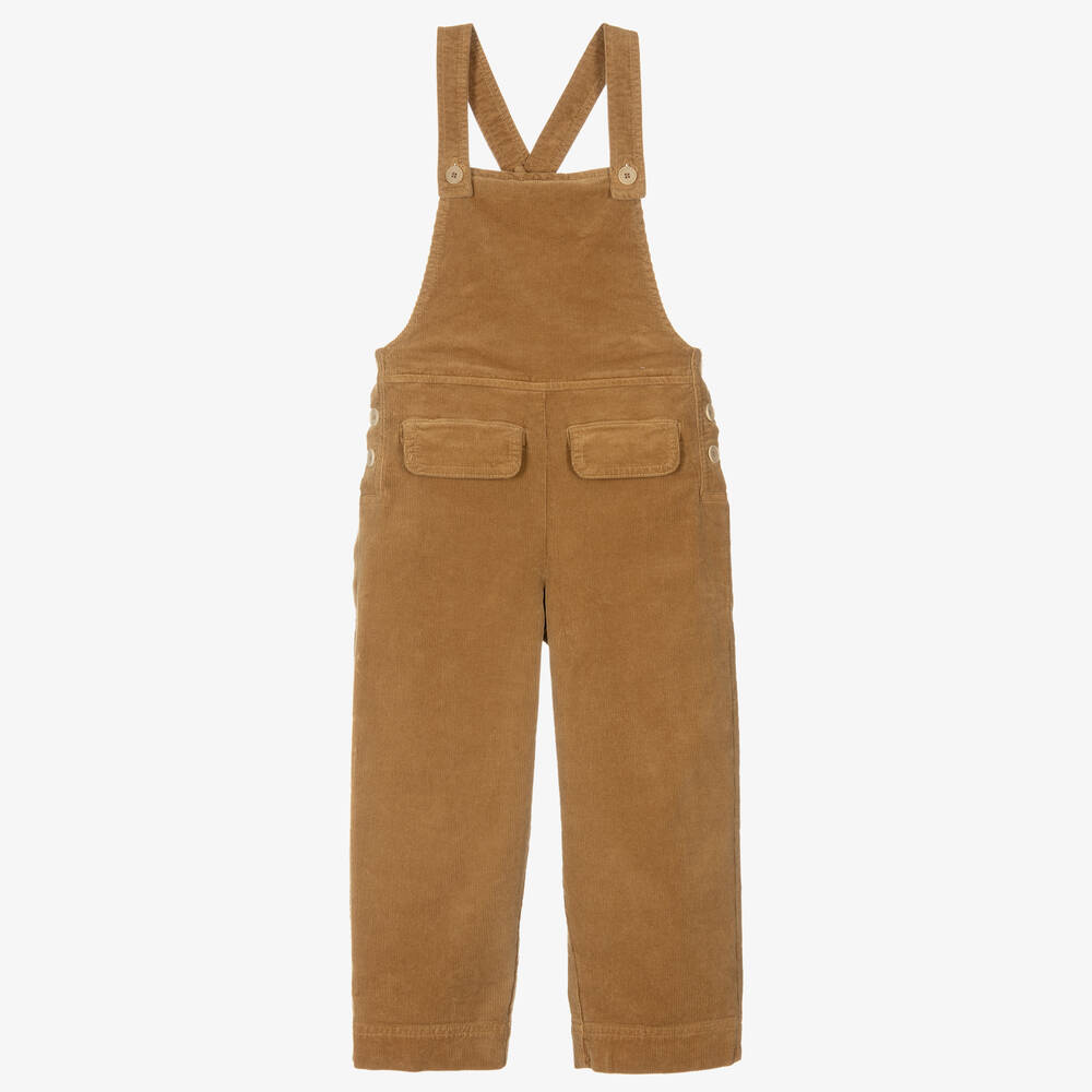 Il Gufo - Girls Brown Corduroy Dungarees | Childrensalon