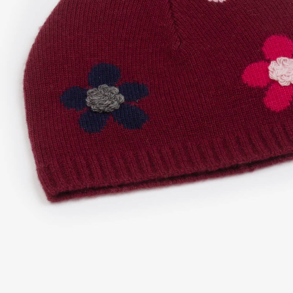 إيل غوفو-قبعة بيني صوف لون أحمر للبنات | Childrensalon Outlet