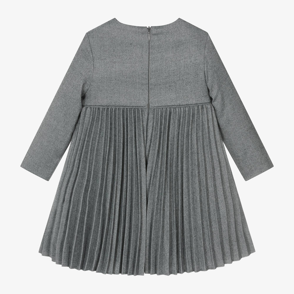 Il Gufo-Girls Charcoal Accordion Dress | Childrensalon Outlet