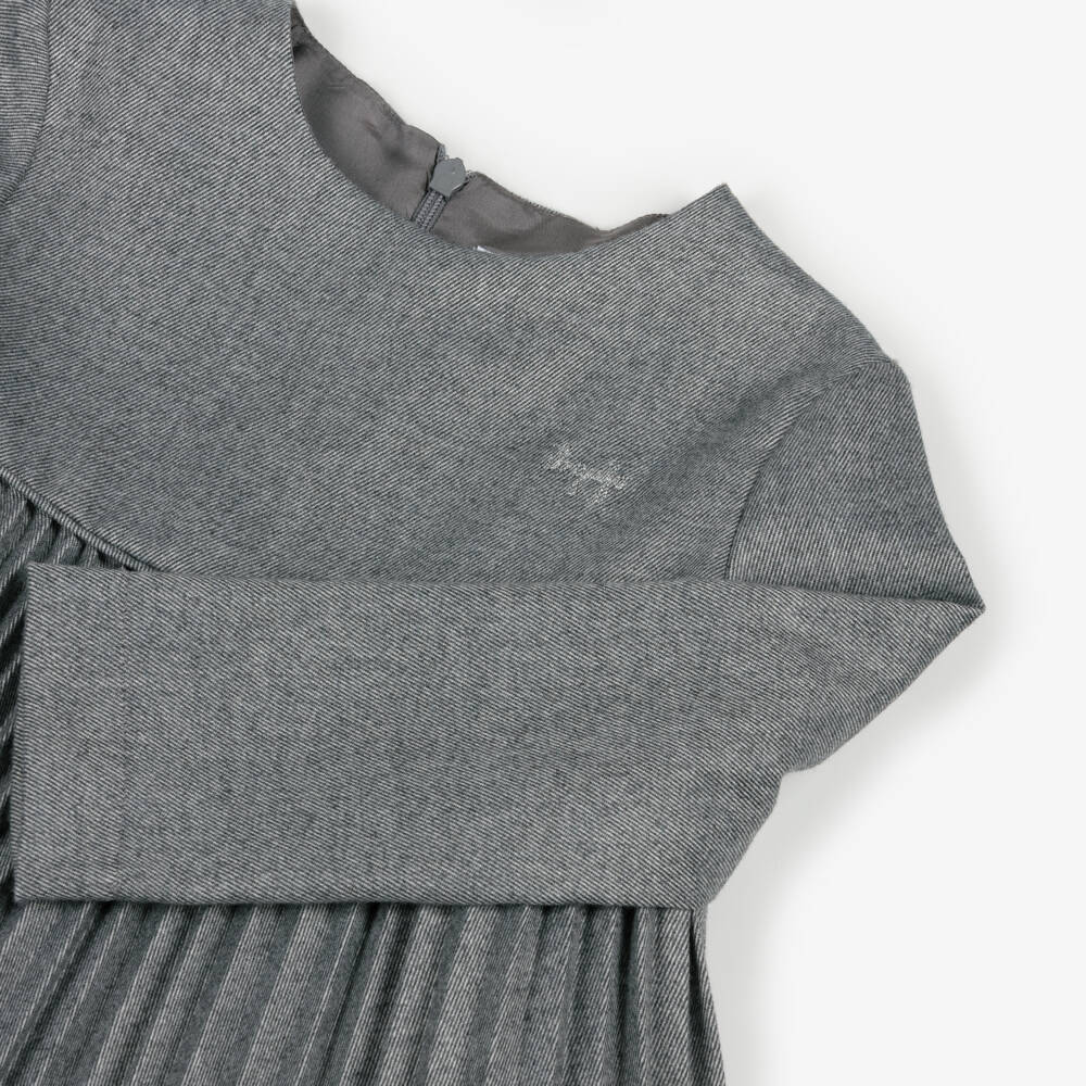 Il Gufo-Girls Charcoal Accordion Dress | Childrensalon Outlet