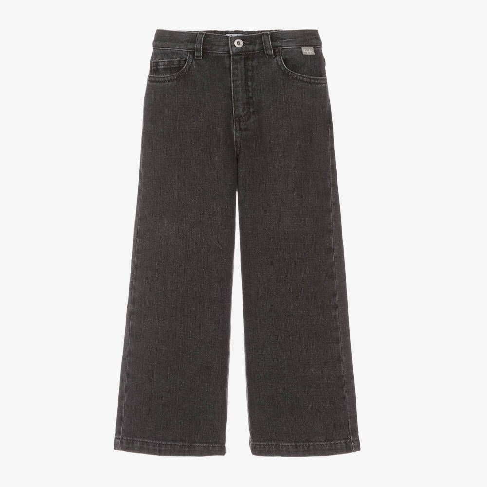 Il Gufo-Girls Charcoal Wide-Leg Trousers | Childrensalon Outlet