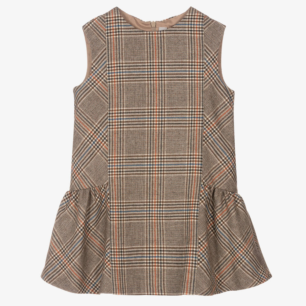 Il Gufo - Girls Checked Pinafore Dress | Childrensalon