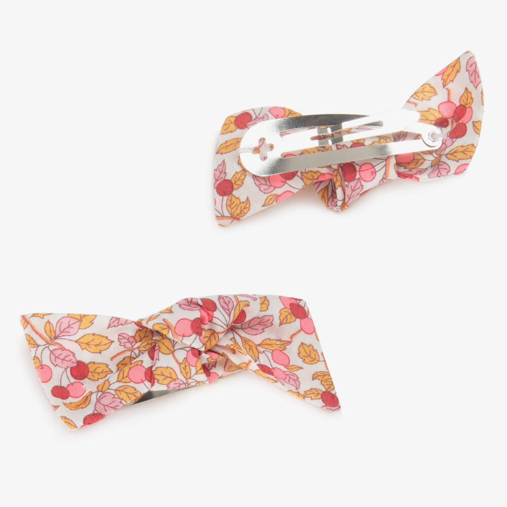 Il Gufo-Girls Cherry Blossom Bow Clips Duo | Childrensalon Outlet