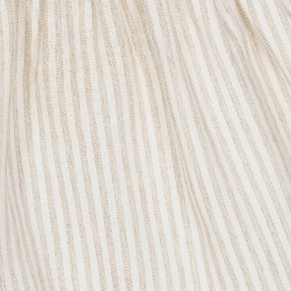 Il Gufo-Girls Classic Beige Linen Frock | Childrensalon Outlet