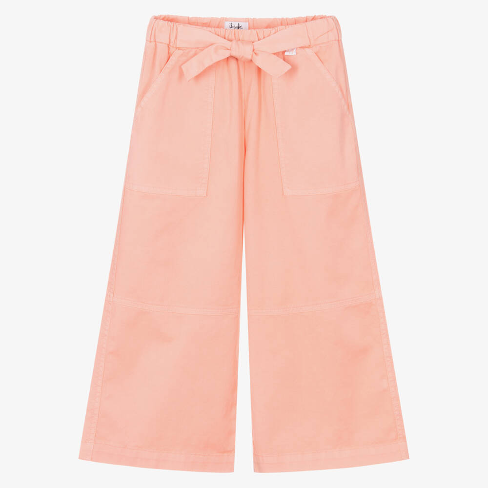 Il Gufo-Брюки из кораллового хлопкового твила для девочек | Childrensalon Outlet