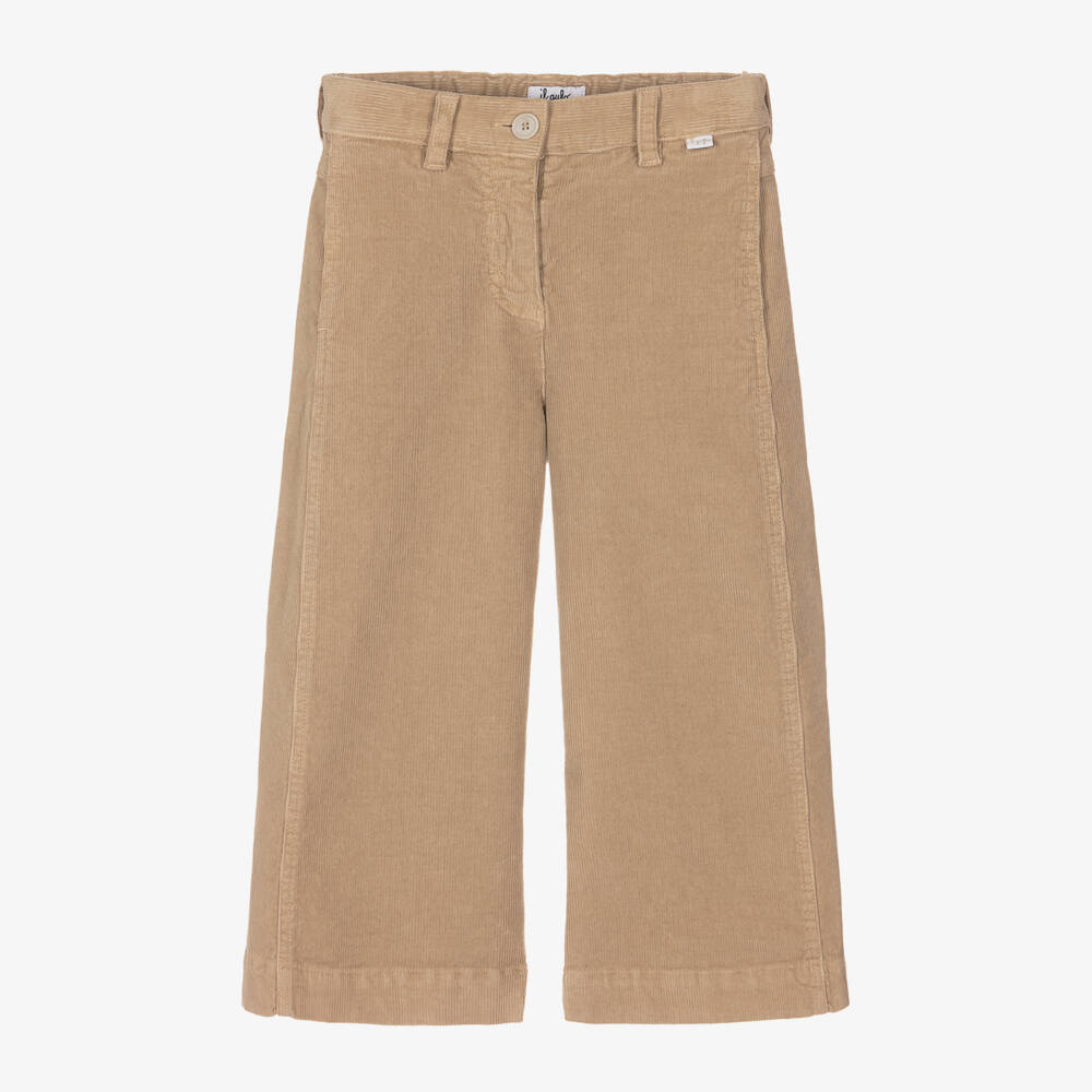 Il Gufo-Girls Corduroy Beige Flared Trousers | Childrensalon Outlet
