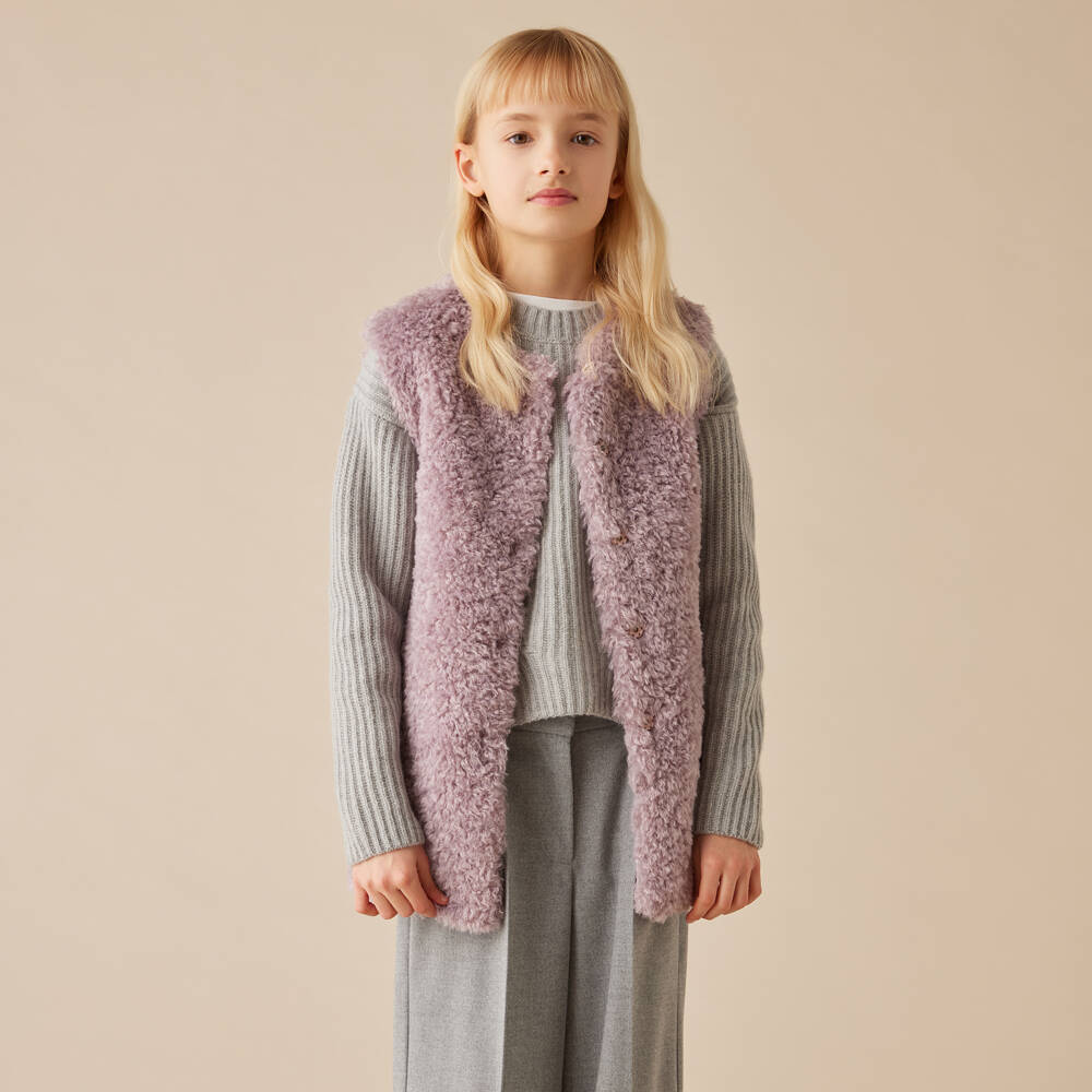 Il Gufo-Girls Cosy Grey Jumper | Childrensalon Outlet