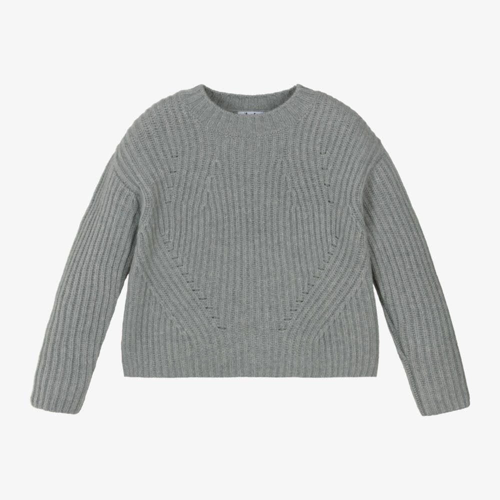Il Gufo-Girls Cosy Grey Jumper | Childrensalon Outlet