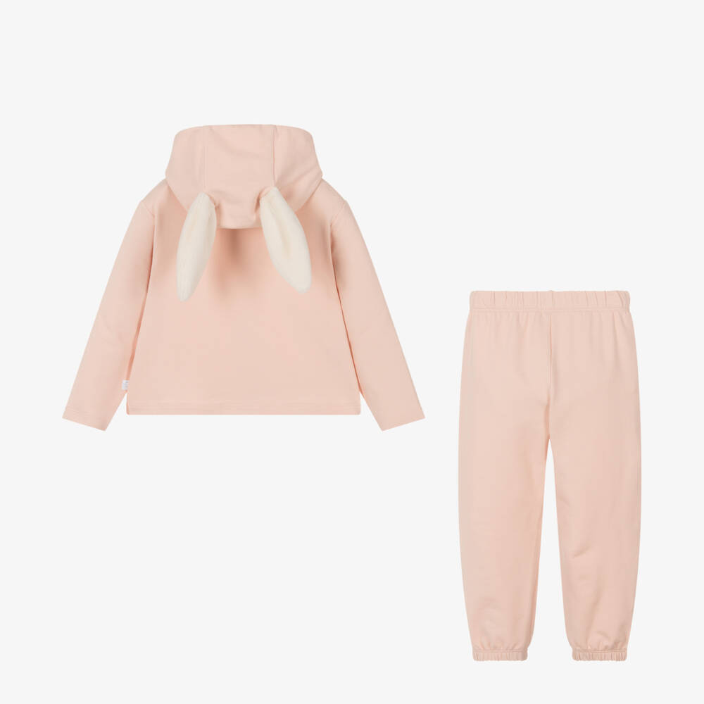 Il Gufo-Girls Cotton Bunny Hoodie Set | Childrensalon Outlet