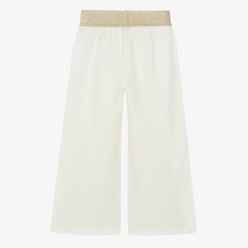 Il Gufo-Girls Cream & Gold Flared Trousers | Childrensalon Outlet