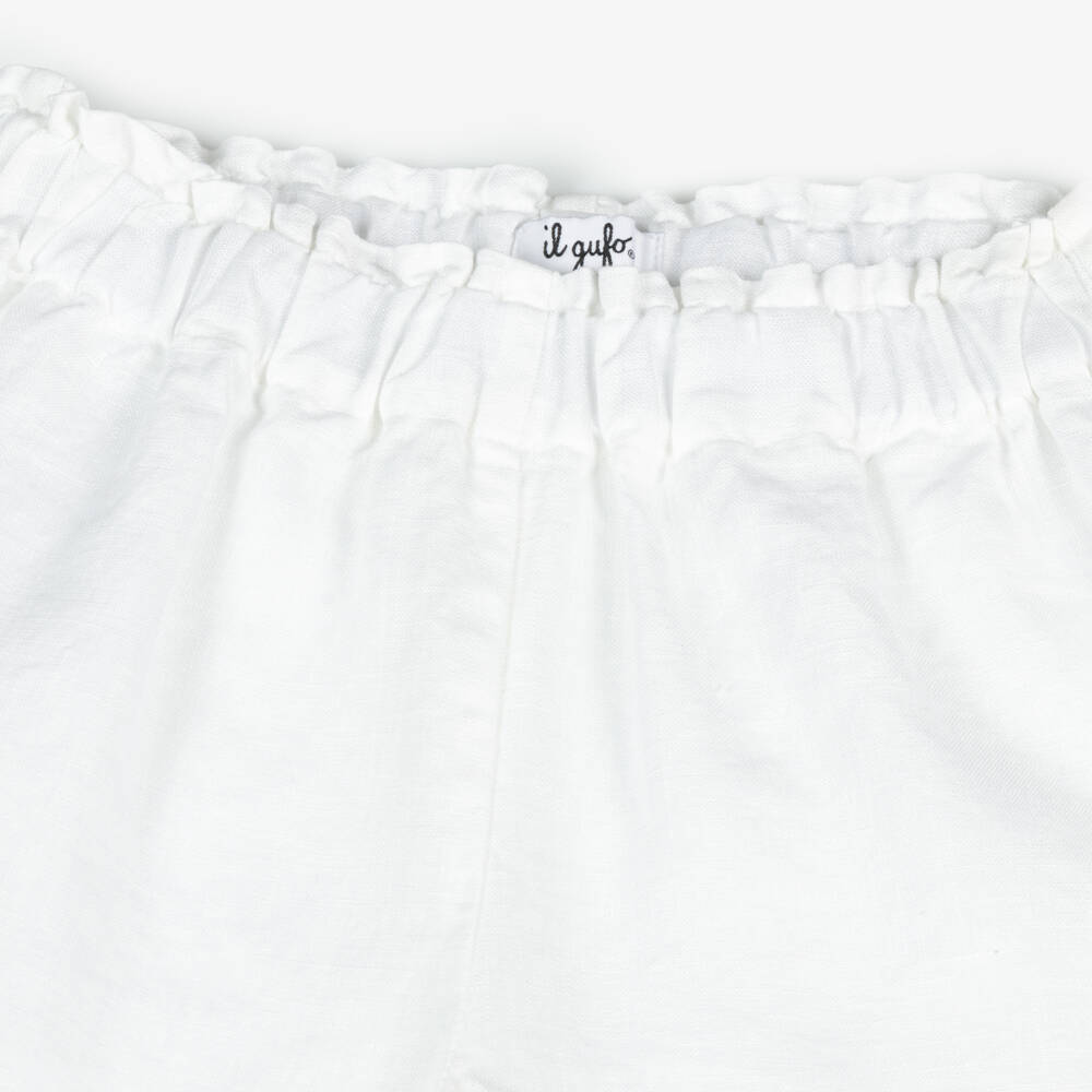 Il Gufo-Girls Crisp Linen Summer Shorts | Childrensalon Outlet