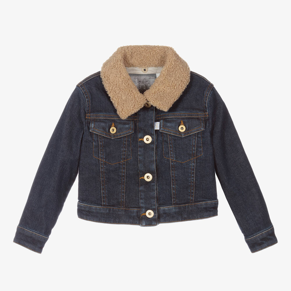 Il Gufo - Veste bleu foncé denim fille | Childrensalon