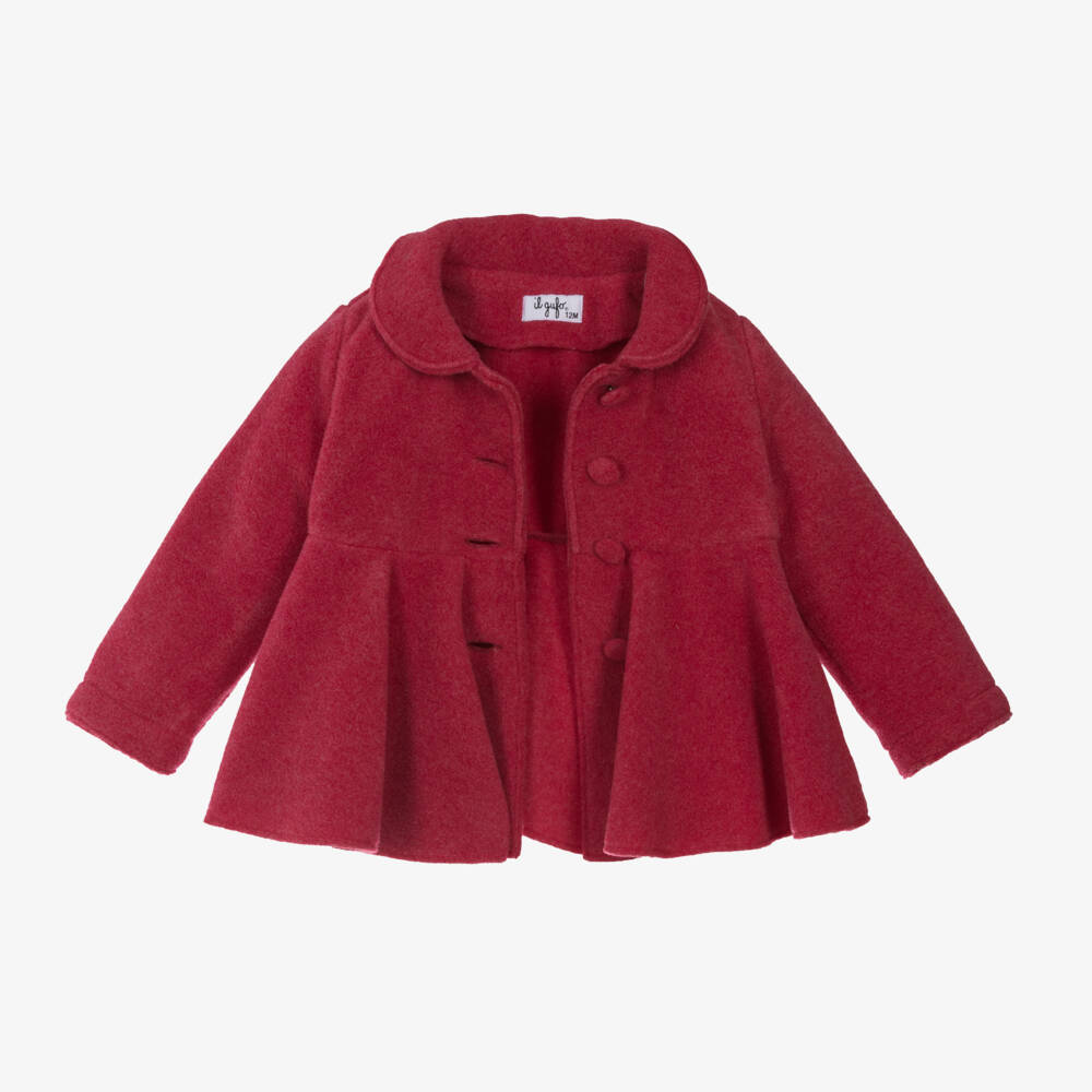 Il Gufo-Girls Dark Pink Fleece Coat | Childrensalon Outlet