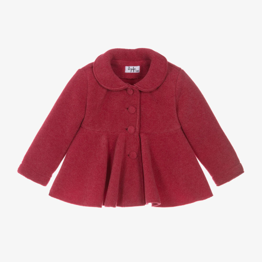 Il Gufo-Girls Dark Pink Fleece Coat | Childrensalon Outlet