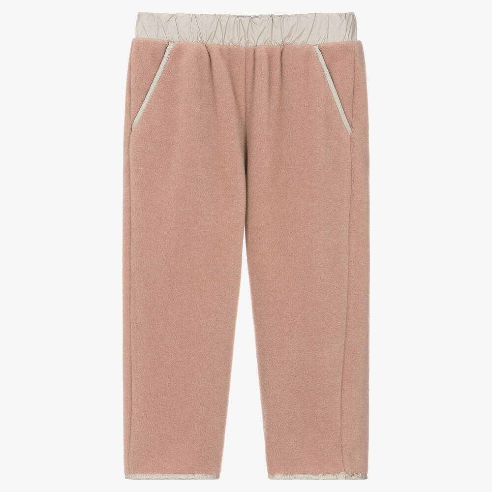 Il Gufo - Girls Dusky Pink Fleece Trousers | Childrensalon